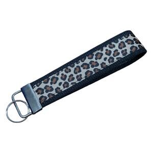 Animal Print Keychain Wristlet Fabric Key FOB Accessory Present Leopard Cheetah‎
